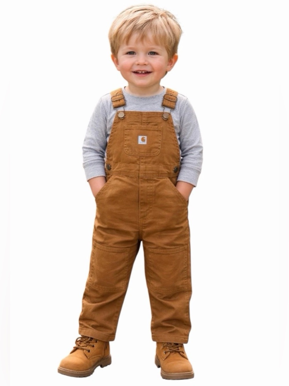 Carhartt YTR01 Toddlers Washed Duck Bib Overall Cotton Double Knee 3T Regular